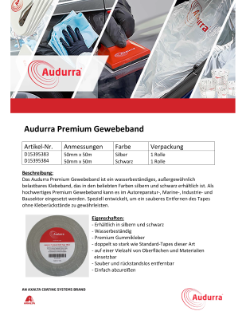 Produkt Flyer Audurra Premium Geweband