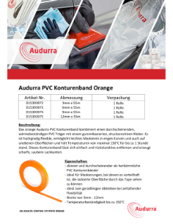 Produktflyer Audurra PVC Konturenband orange